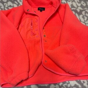 Zenana Coral Sherpa Pullover Snap Front Fleece